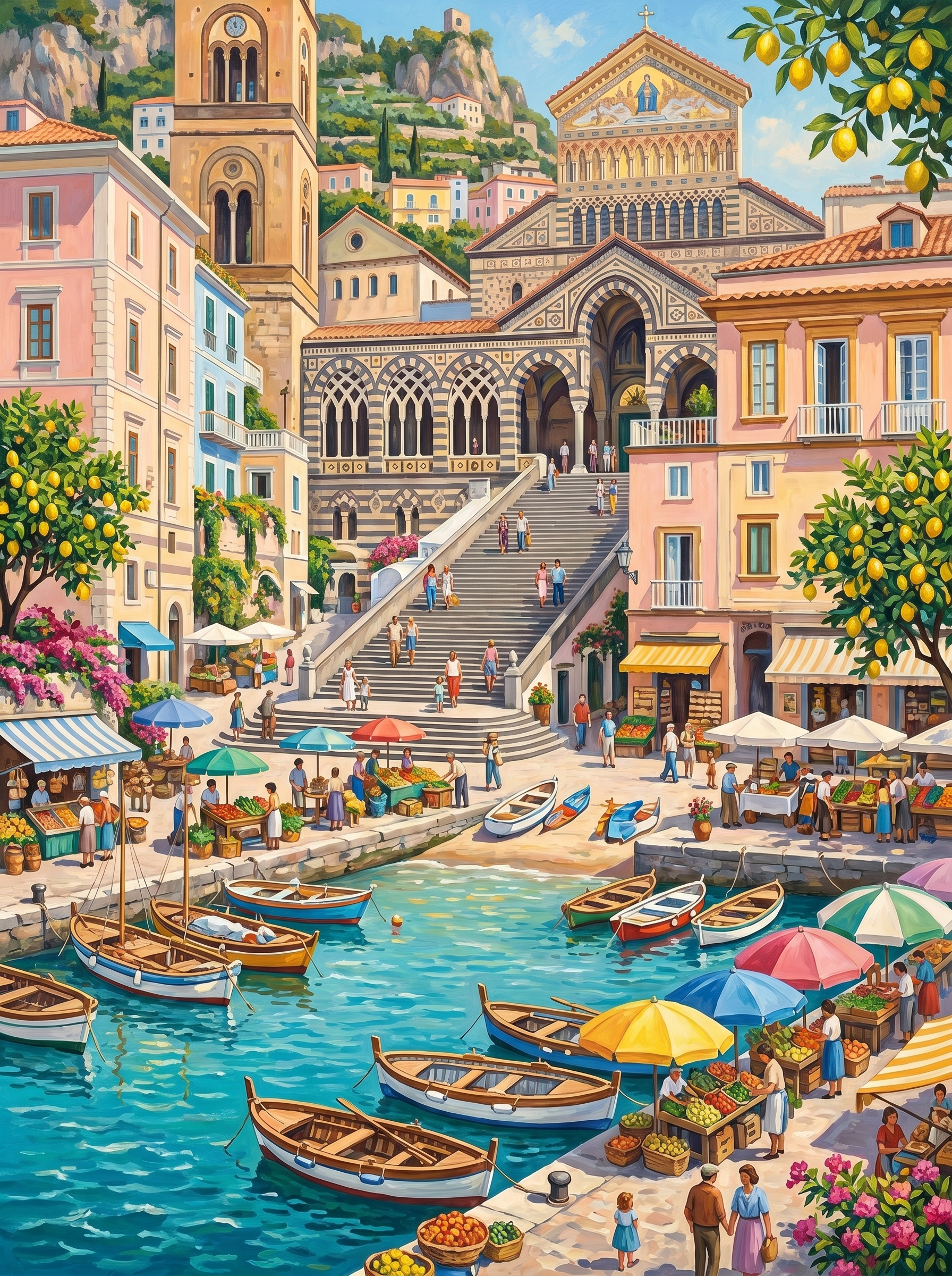 Amalfi Cathedral (150 Color Diamond Painting)