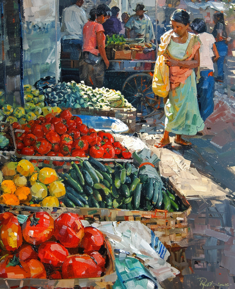 Bustling Market Scene (Diamond Painting) Diamond Painting kit