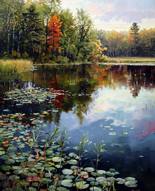 Autumn Reflections on Water (Diamond Painting) Diamond Painting kit