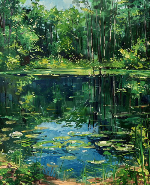 Serene Lotus Pond (Diamond Painting) Diamond Painting kit