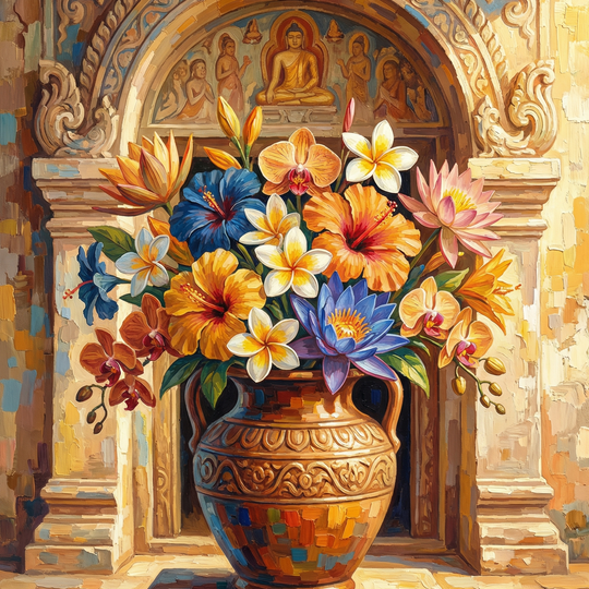 Ancient Lankan Temple Blossoms