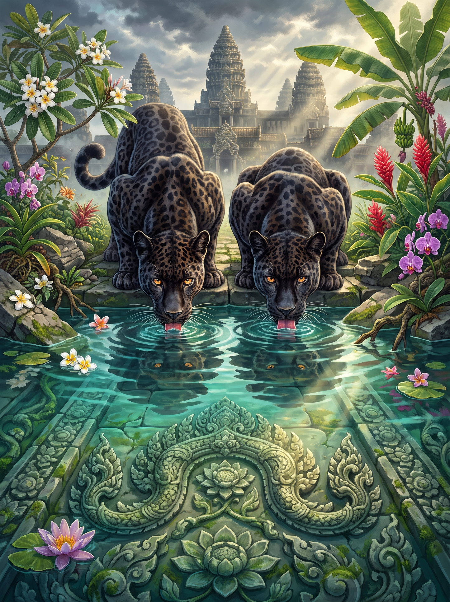 Angkor Twin Leopards