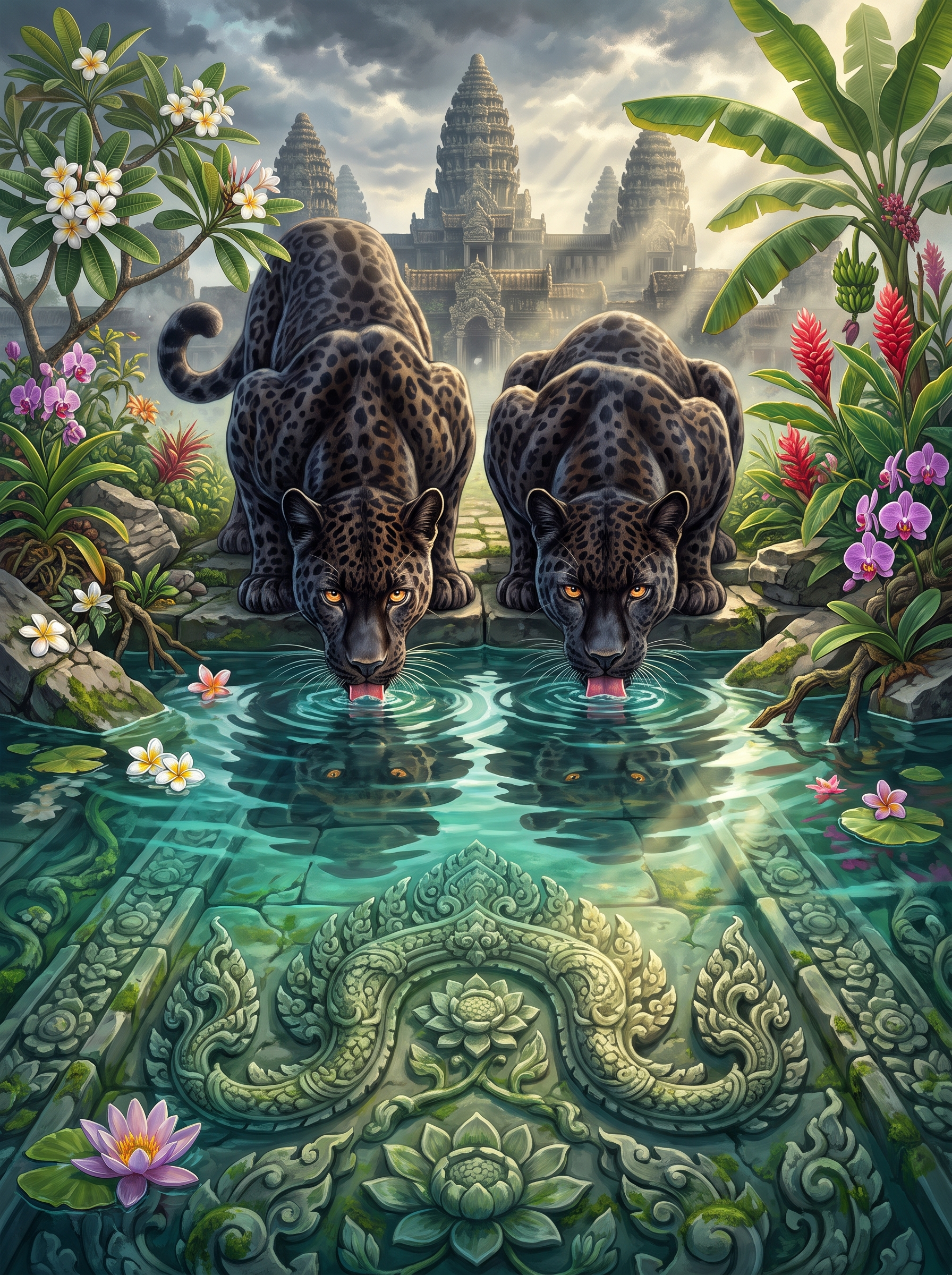 Angkor Twin Leopards