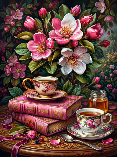 Apple Blossom Teacup Books (Diamond Painting)
