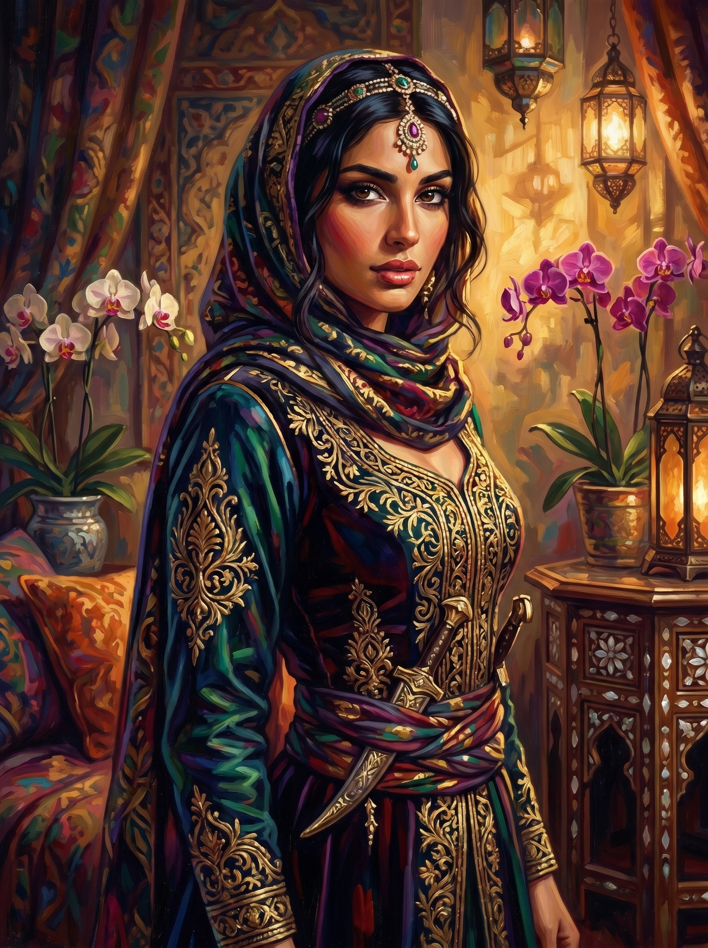 Arabian Assassin Veiled Orchid (150 Color Diamond Painting)