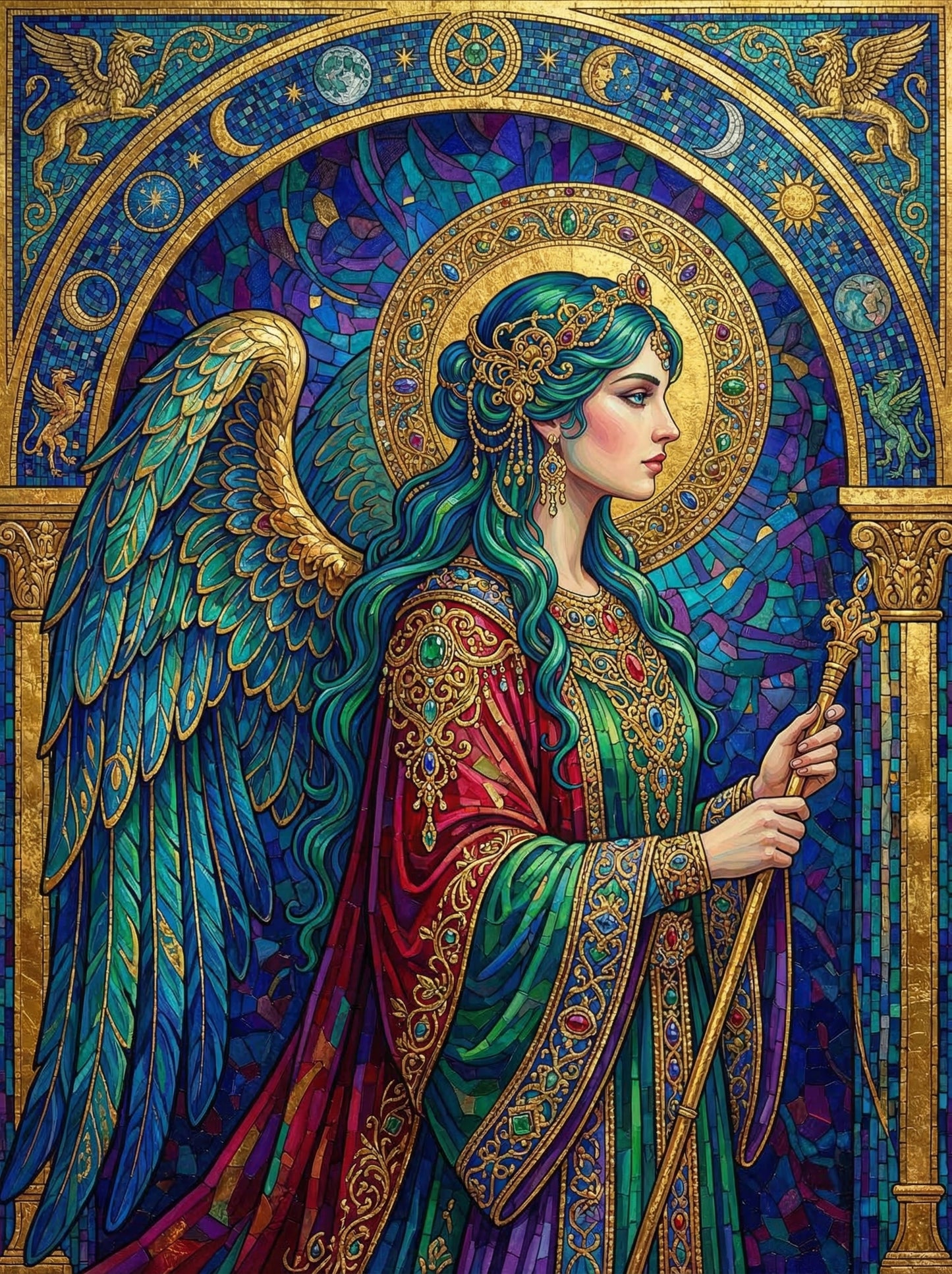 Archangel Stained Glass (100 Color Diamond Painting)