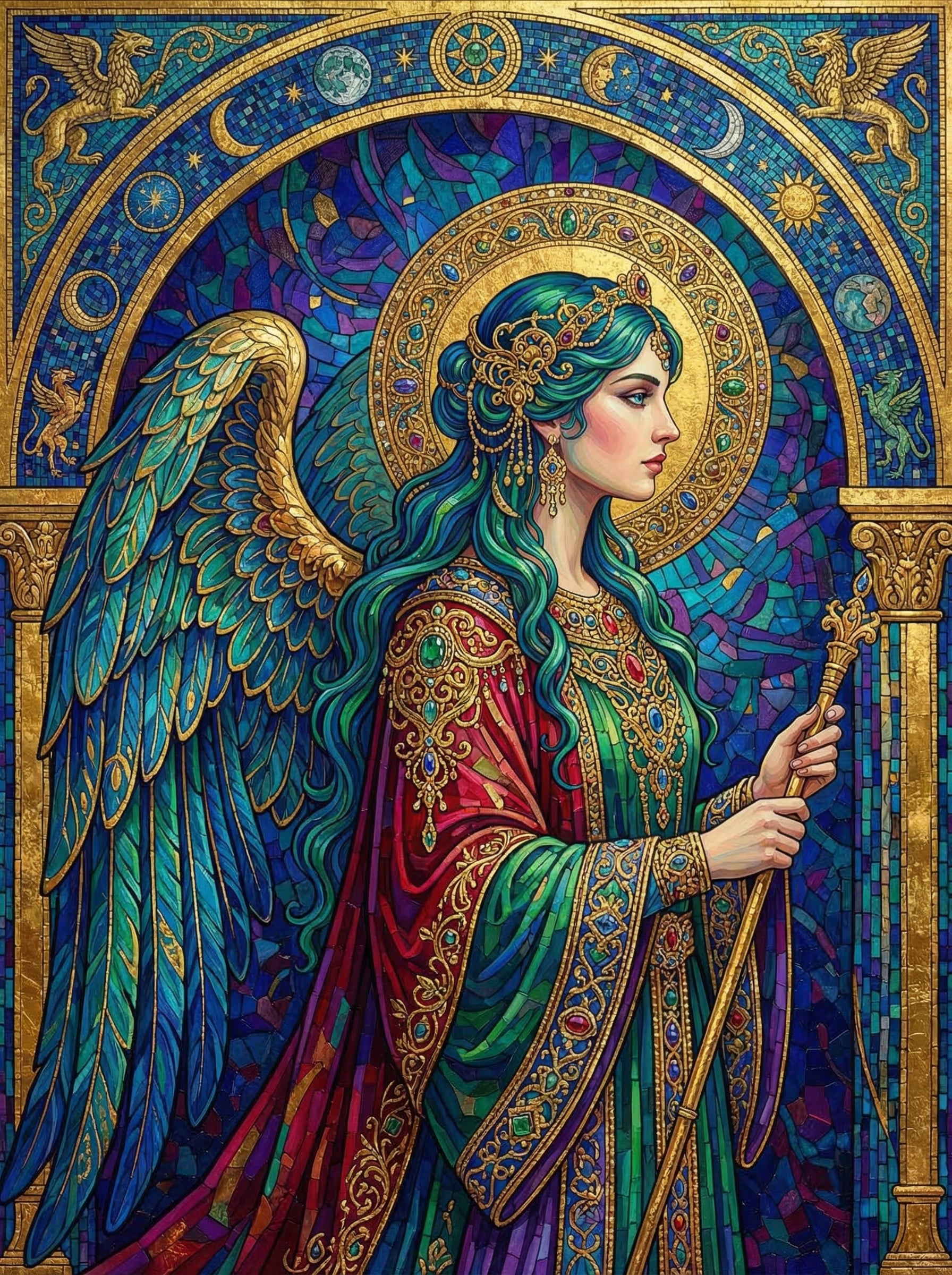 Archangel Stained Glass (100 Color Diamond Painting)
