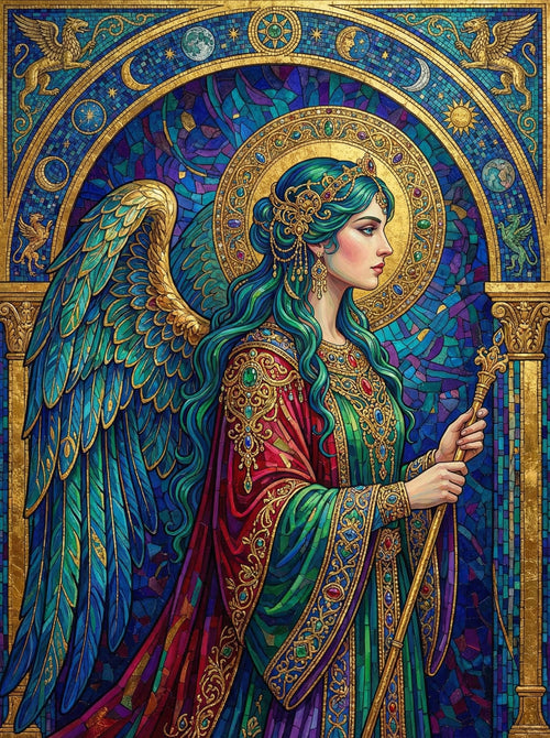Archangel Stained Glass (100 Color Diamond Painting)