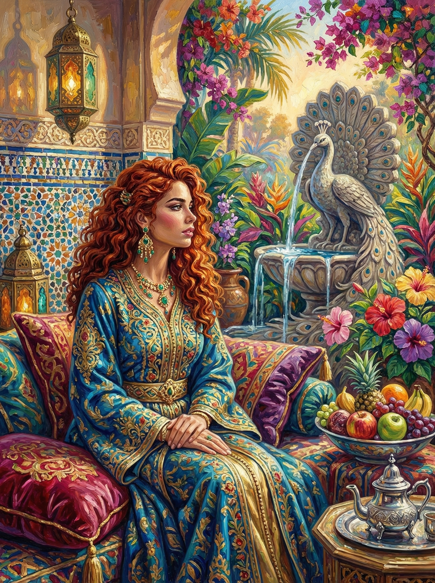 Aristocratic Garden Contemplation (100 Color Diamond Painting)