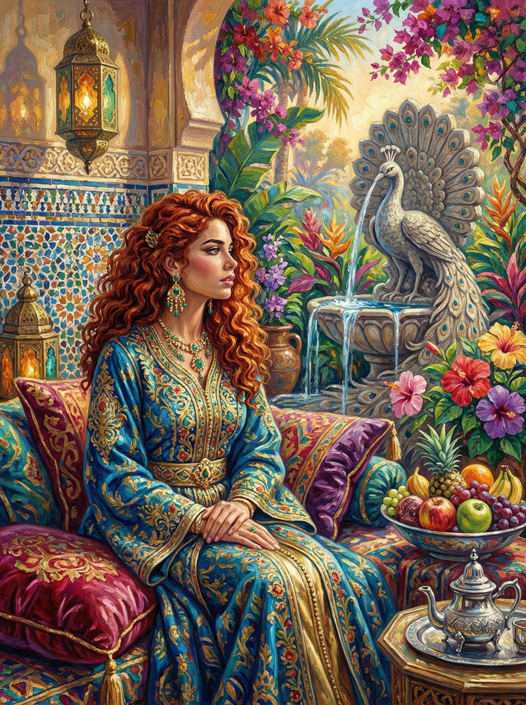 Aristocratic Garden Contemplation (100 Color Diamond Painting)