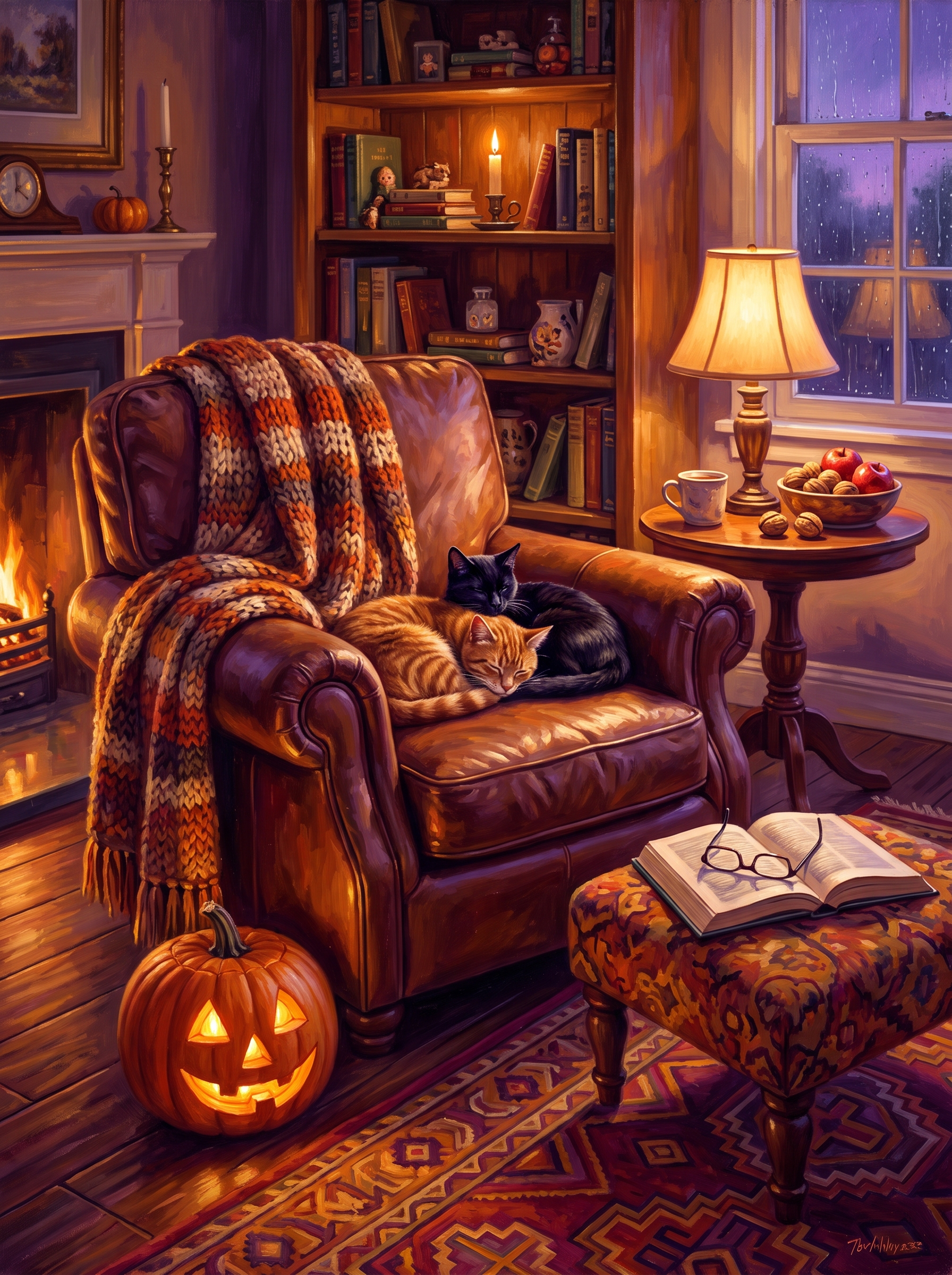 Armchair and Two Cats
