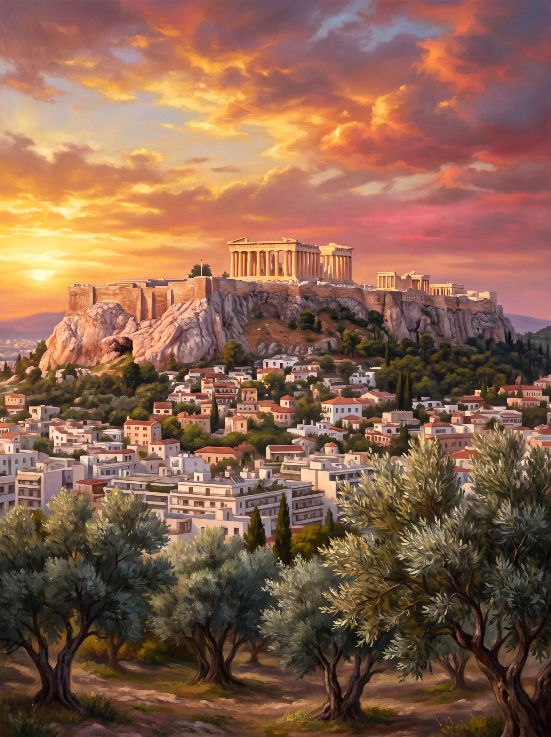 Athens Acropolis Sunset