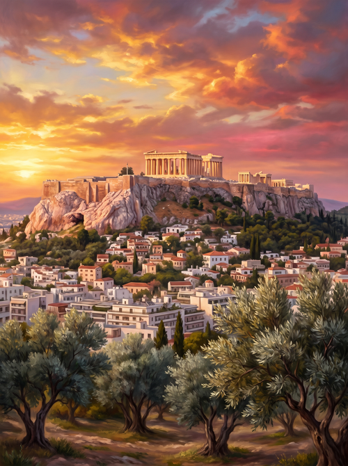 Athens Acropolis Sunset