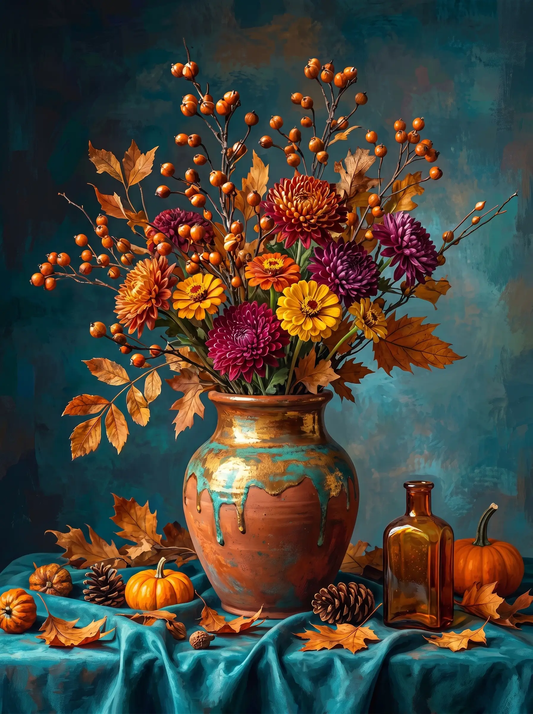 Autumn Chrysanthemum Vase (Diamond Painting) Diamond Painting kit