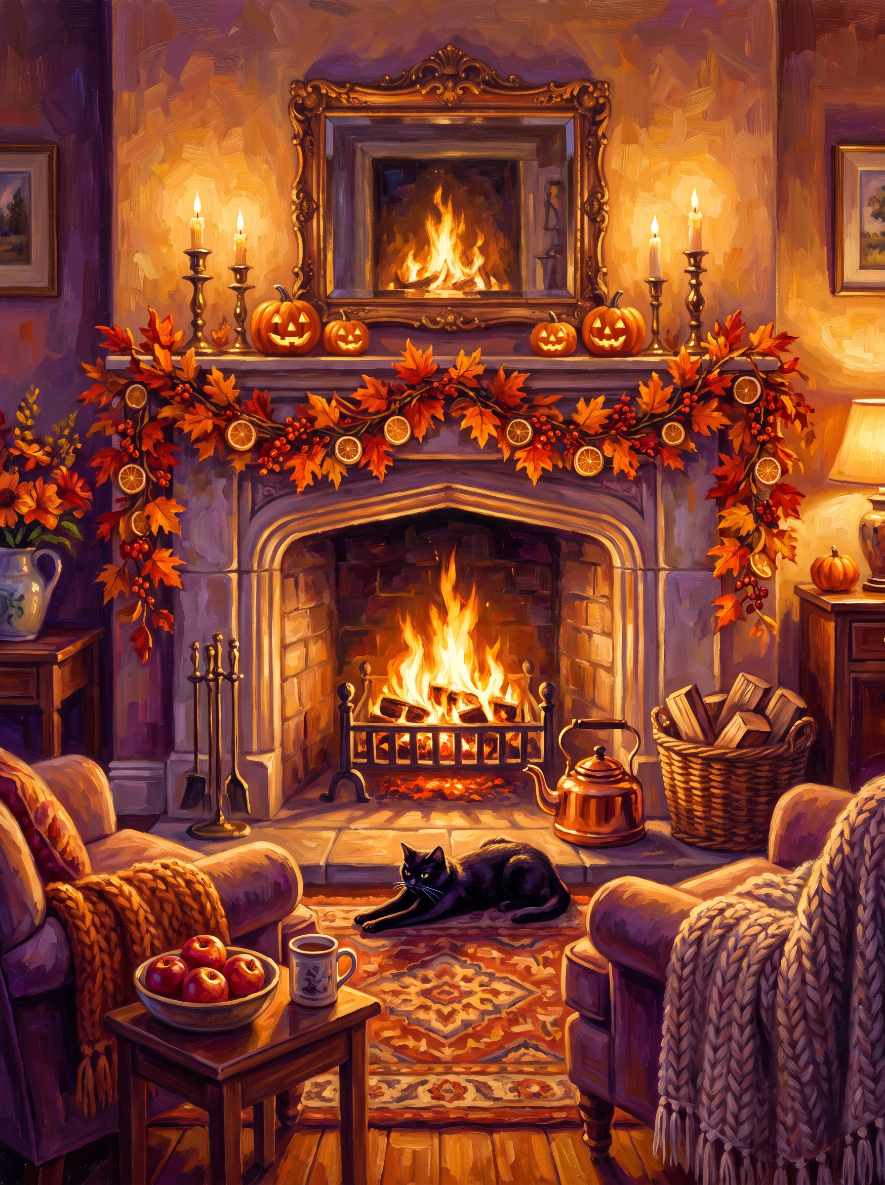 Autumn Mantel Fire