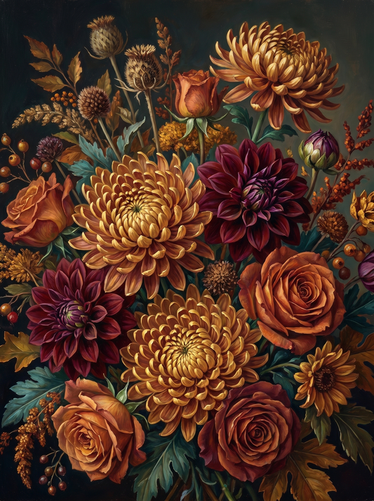 Autumn Mixed Bouquet Dark (Diamond Painting) Diamond Painting kit