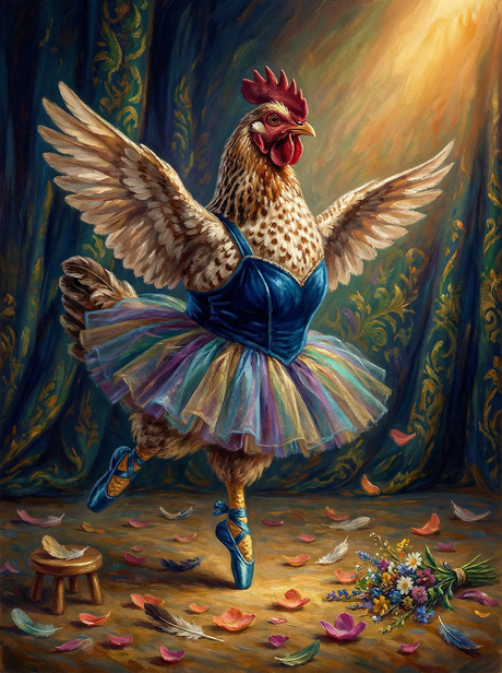 Ballet Hen (Board Canvas) Paint by Numbers kit