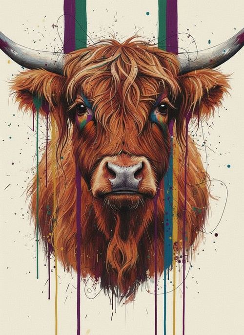 Vivid Moo-ment Highland Cow