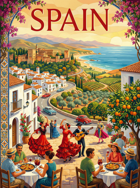 Spain Coastal Fiesta (Diamond Painting) Diamond Painting kit