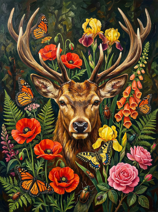 Wildflower Deer Majesty (Diamond Painting)