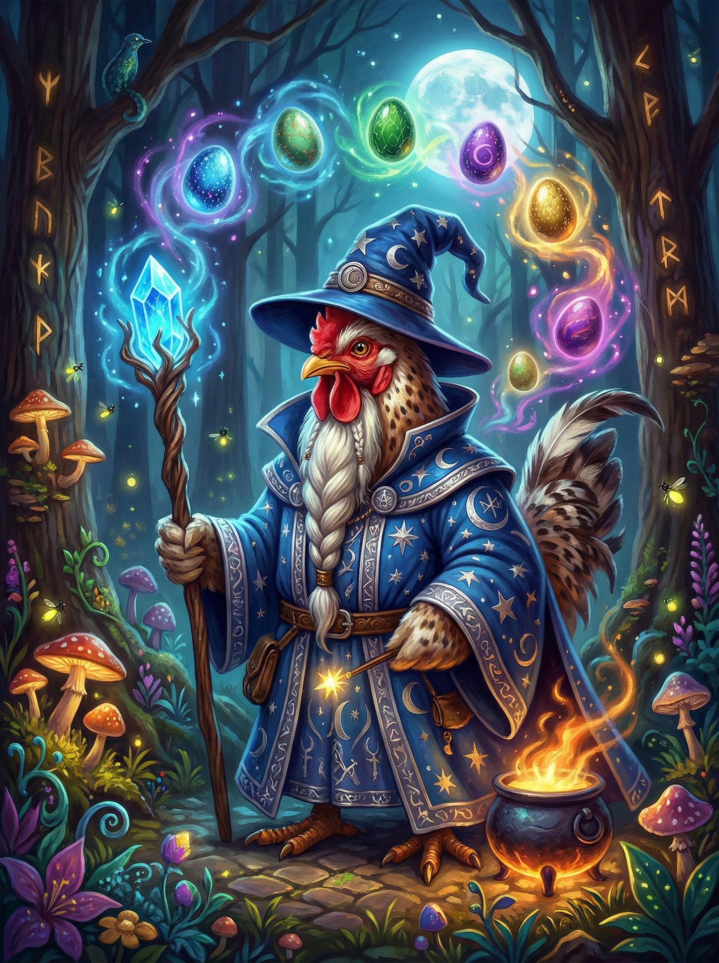 Magic Forest Wizard Rooster (80 Colors)