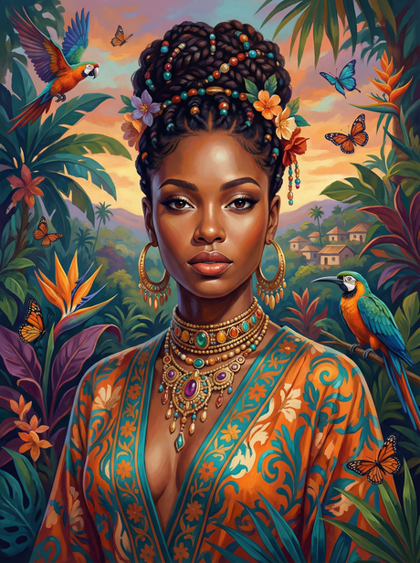 Tropical Queen Woman (100 Color Diamond Painting) Diamond Painting kit