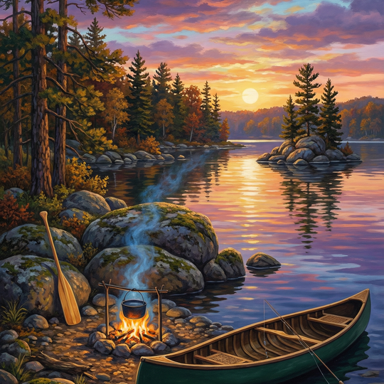 Lakeside Sunset Calm (Diamond Painting)