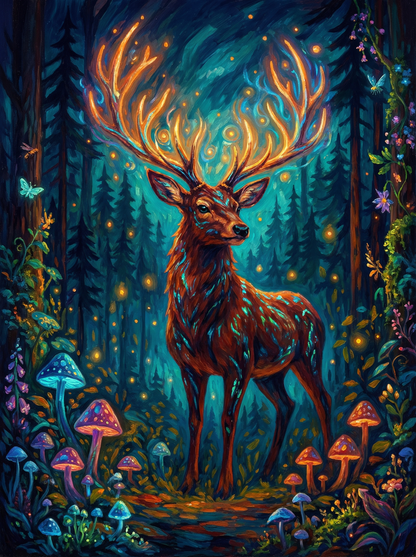 Ember Antler Guardian (100 Color Diamond Painting) Diamond Painting kit