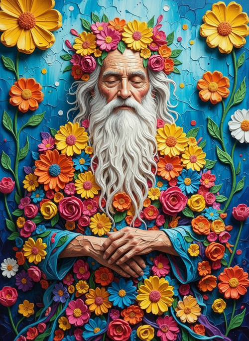 The Floral Sage (Board Canvas)