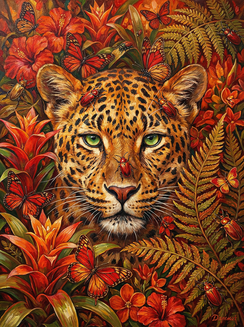 Ember Jungle Gaze (Diamond Painting) Diamond Painting kit