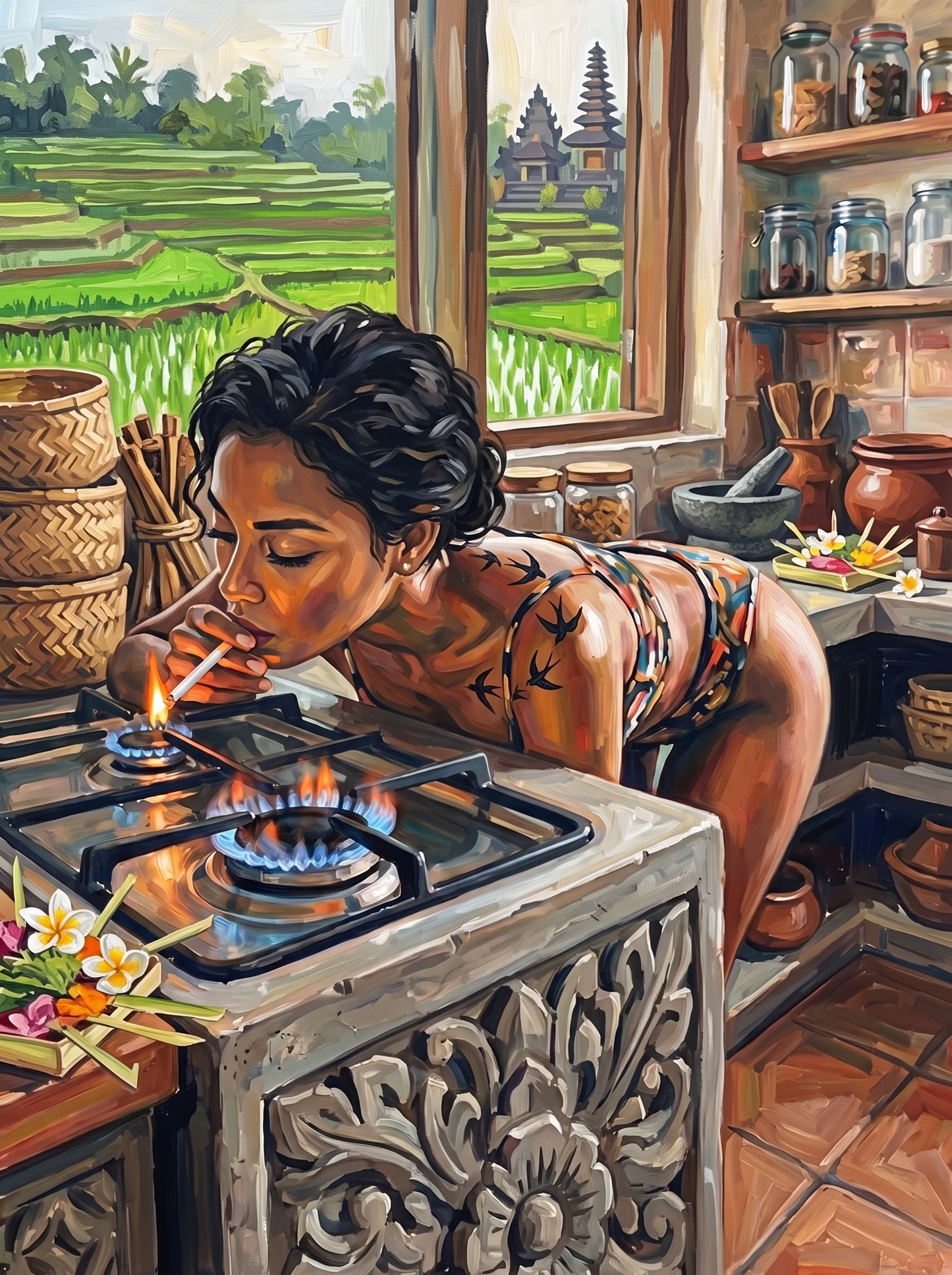 Balinese Stone Kitchen