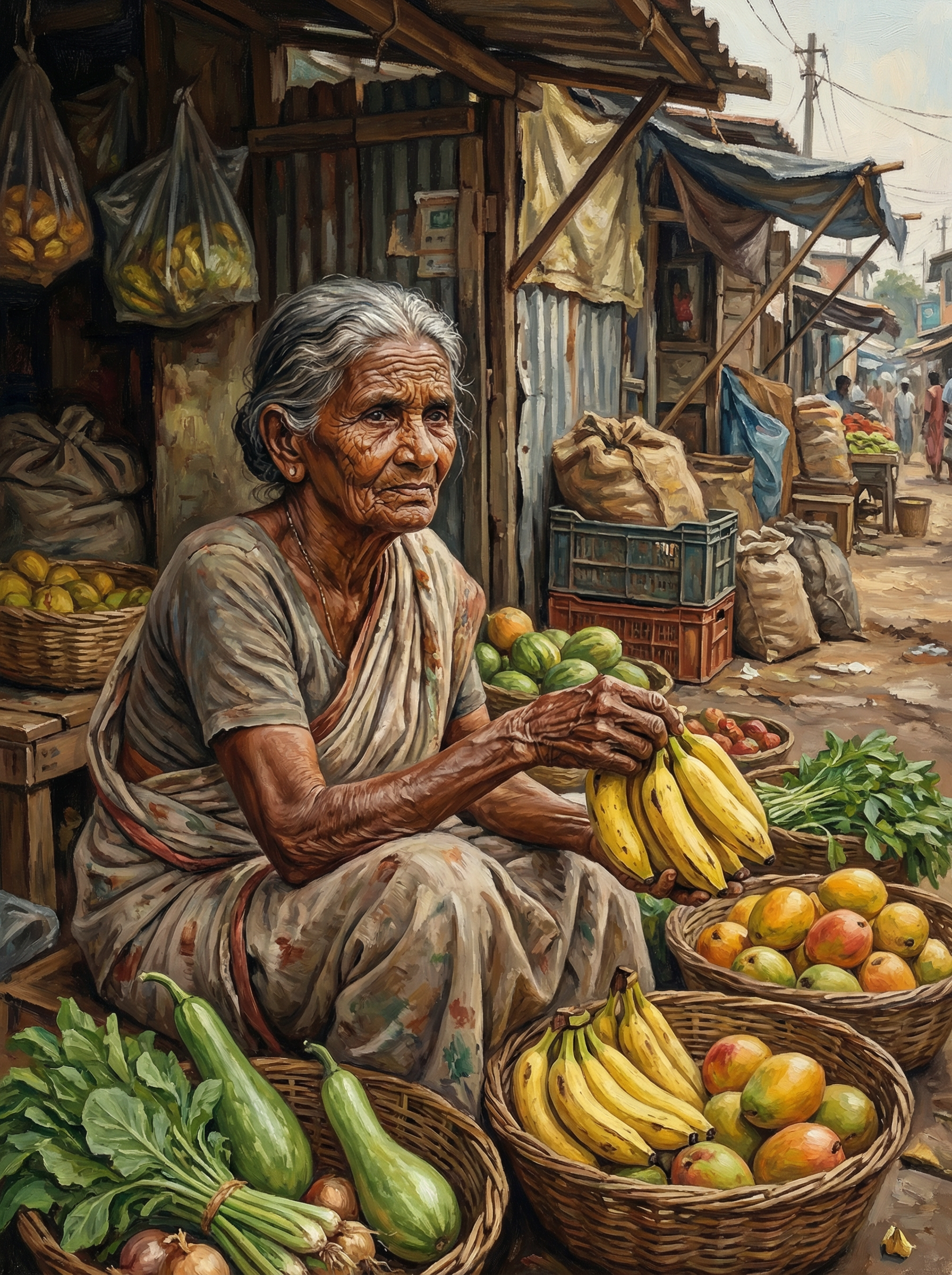 Banana and Mango Seller (Diamond Painting) Diamond Painting kit