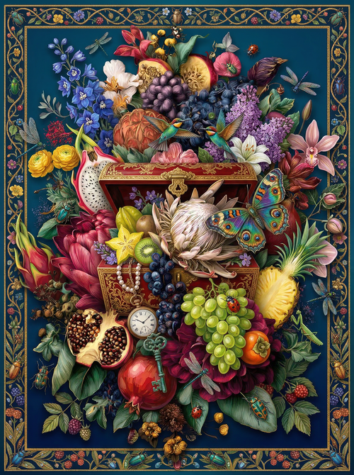 Baroque Fruit Flower Abundance (100 Color Diamond Painting)