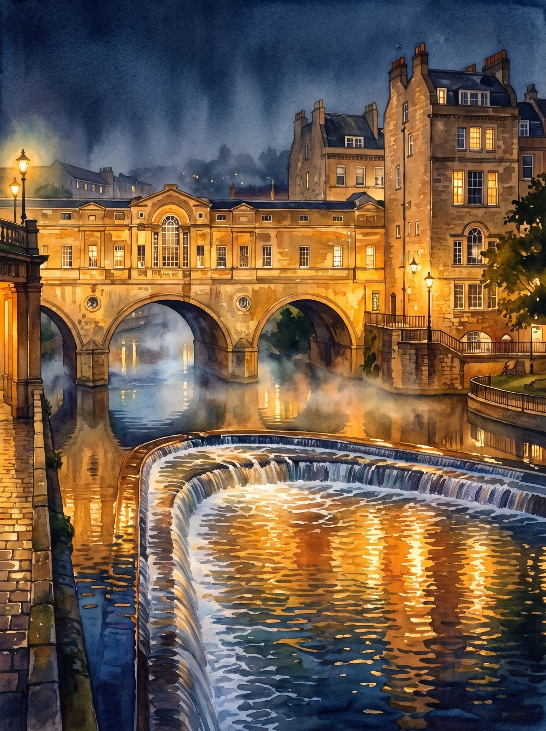 Pulteney Bridge at Night, Bath