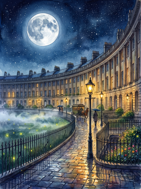 Royal Crescent in Moonlight, Bath