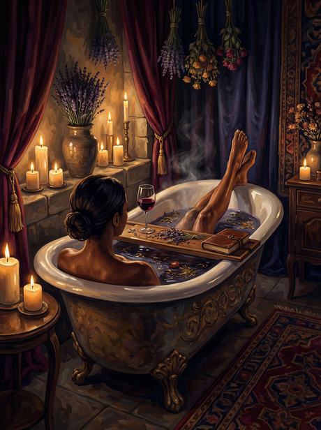 Bathtub Reading Retreat (Diamond Painting) Diamond Painting kit