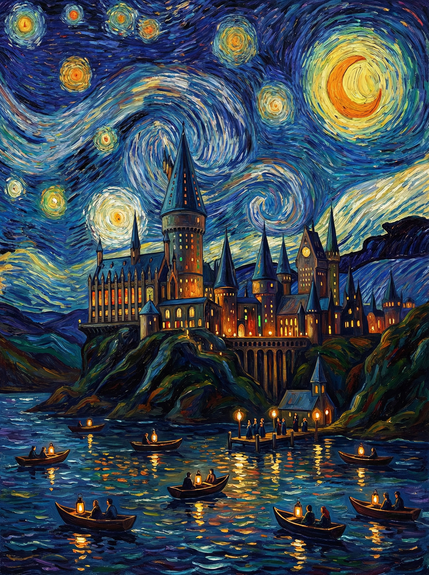 Starry Wizarding Castle (Board Canvas)