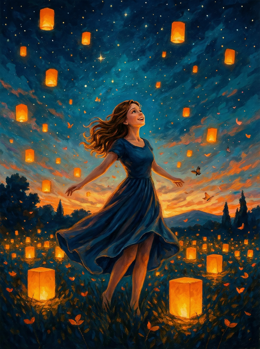 Starlit Sky Lantern Girl (80 Colors)