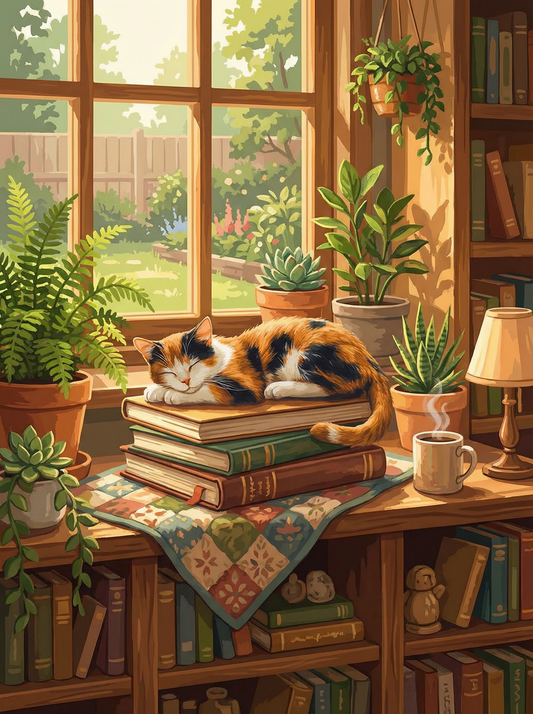 Sunlit Reading Nook (Diamond Painting)