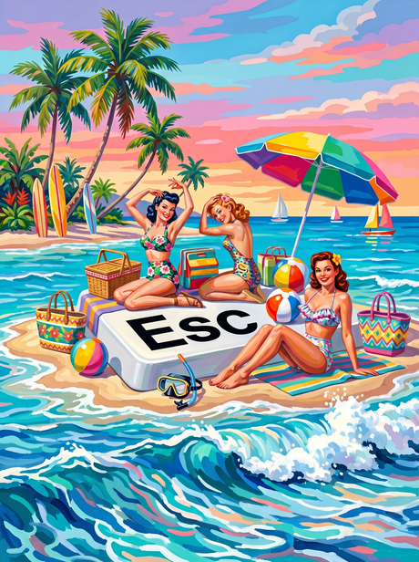 Beach Escape Key Pinups (100 Color Diamond Painting) Diamond Painting kit