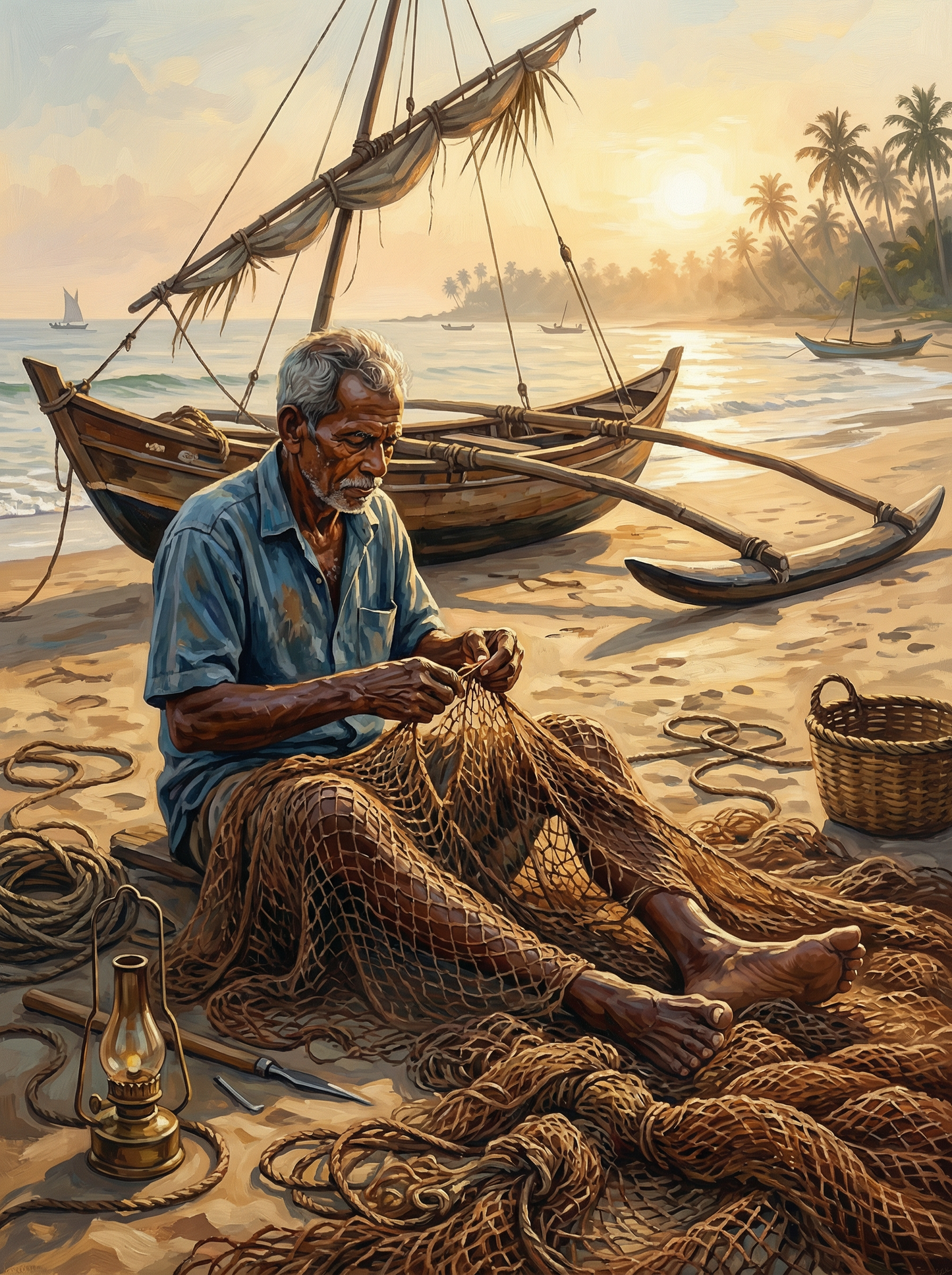 Beach Net Repair (Diamond Painting) Diamond Painting kit
