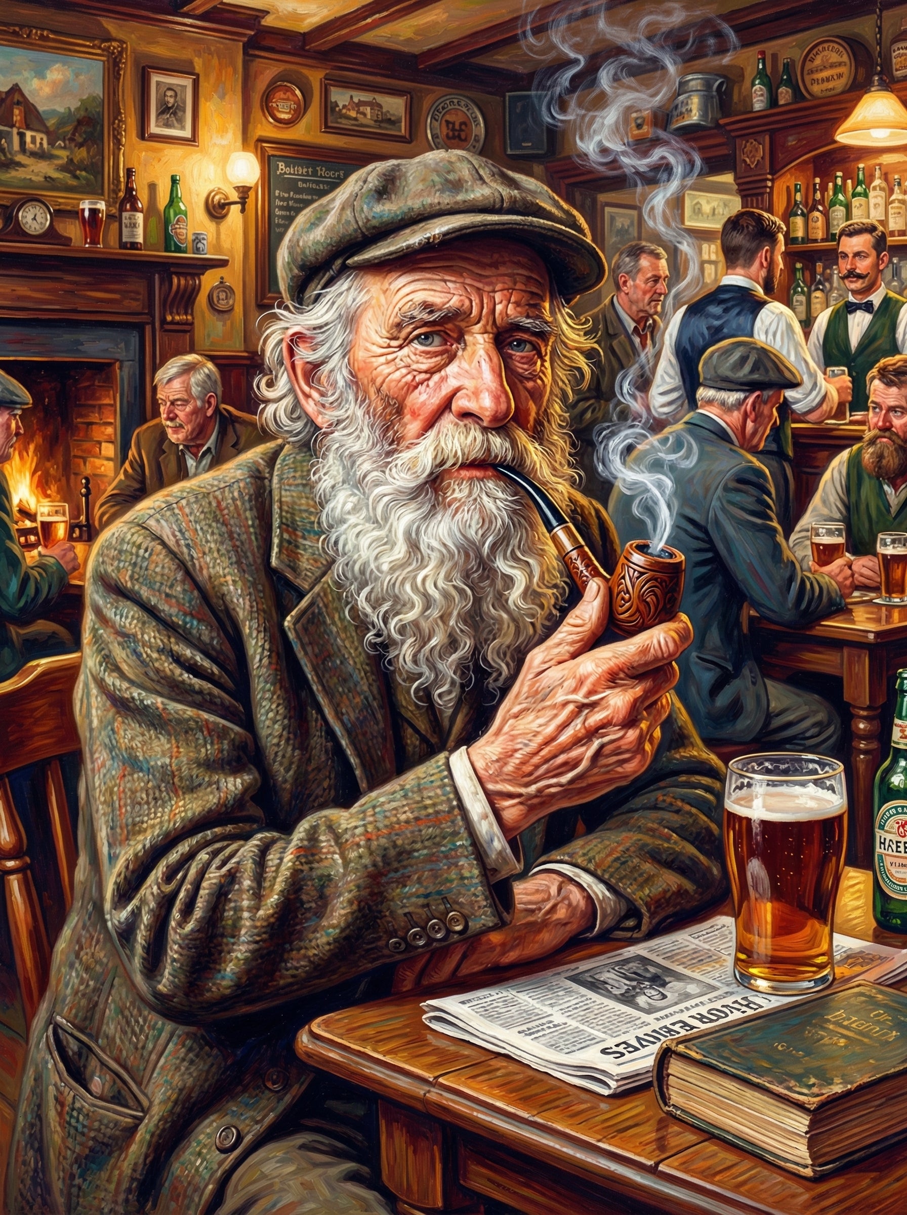 Bearded Gentleman Smoking (Diamond Painting) Diamond Painting kit