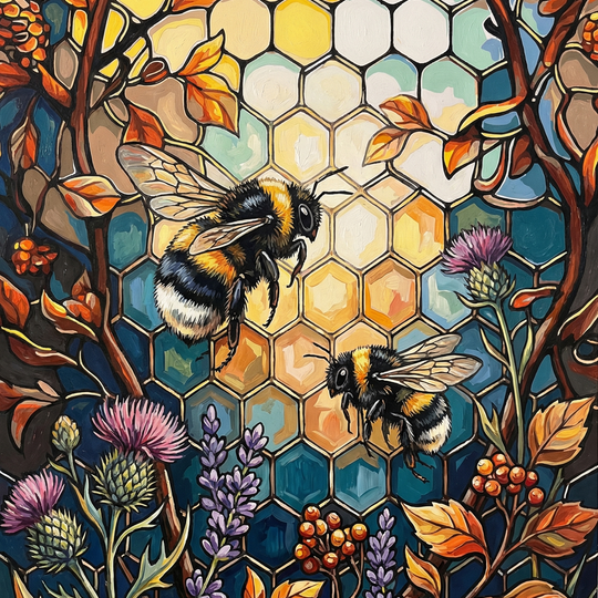 Bees And Honeycomb Garden (Diamond Painting)