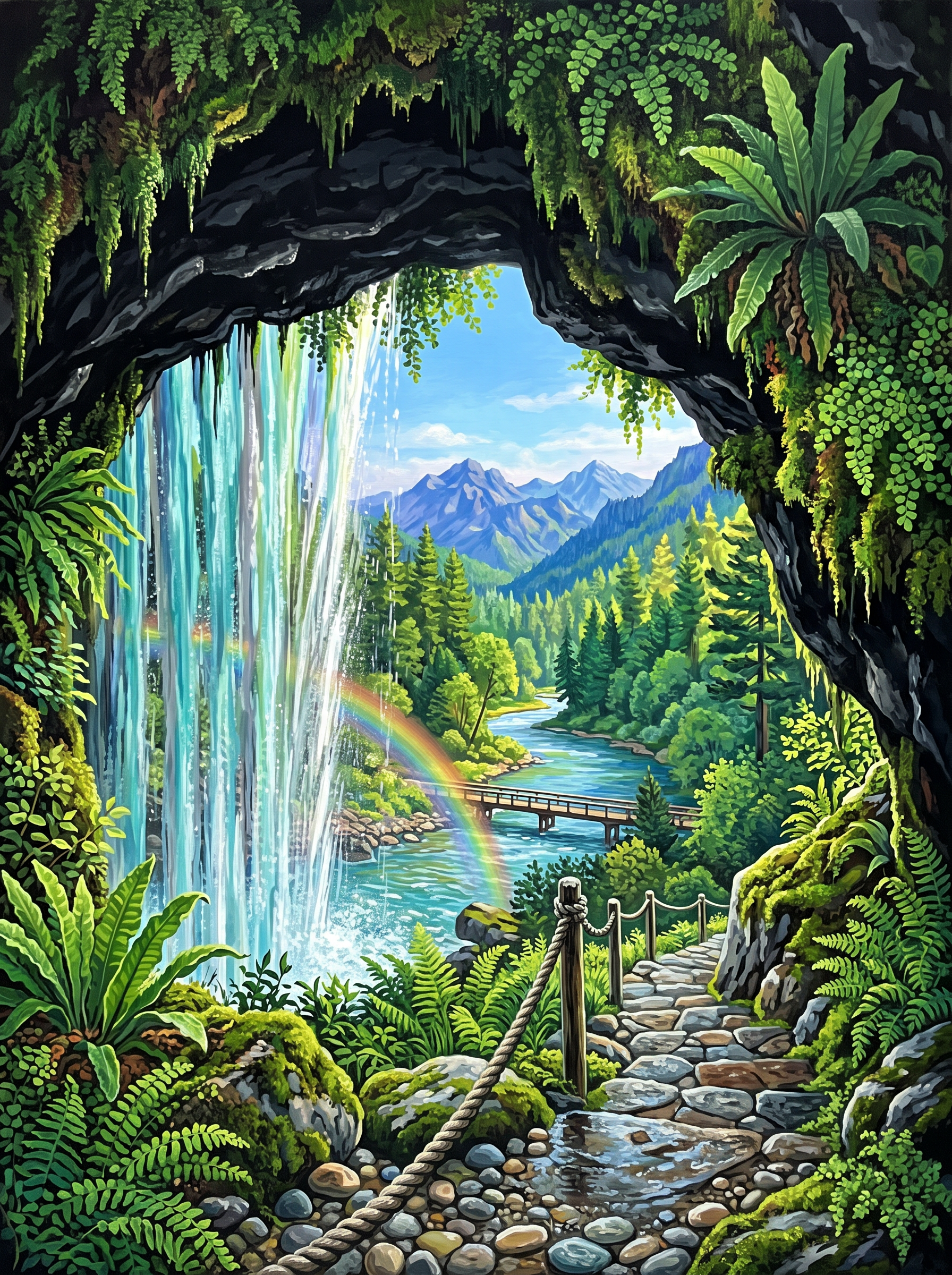 Behind the Waterfall