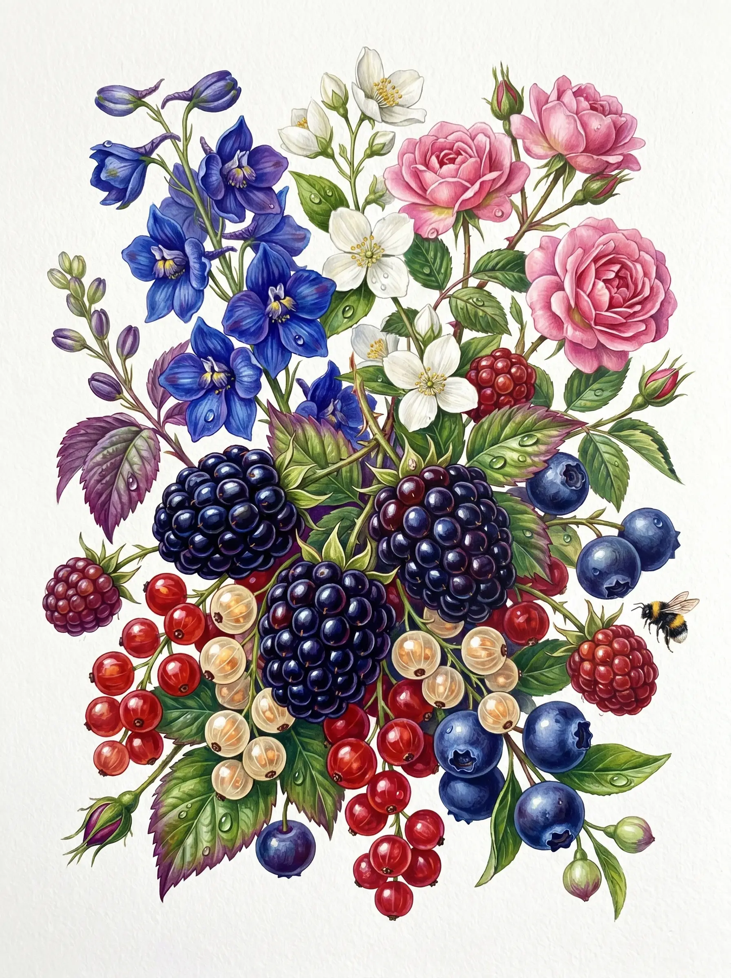 Berry Floral Still Life (Diamond Painting)