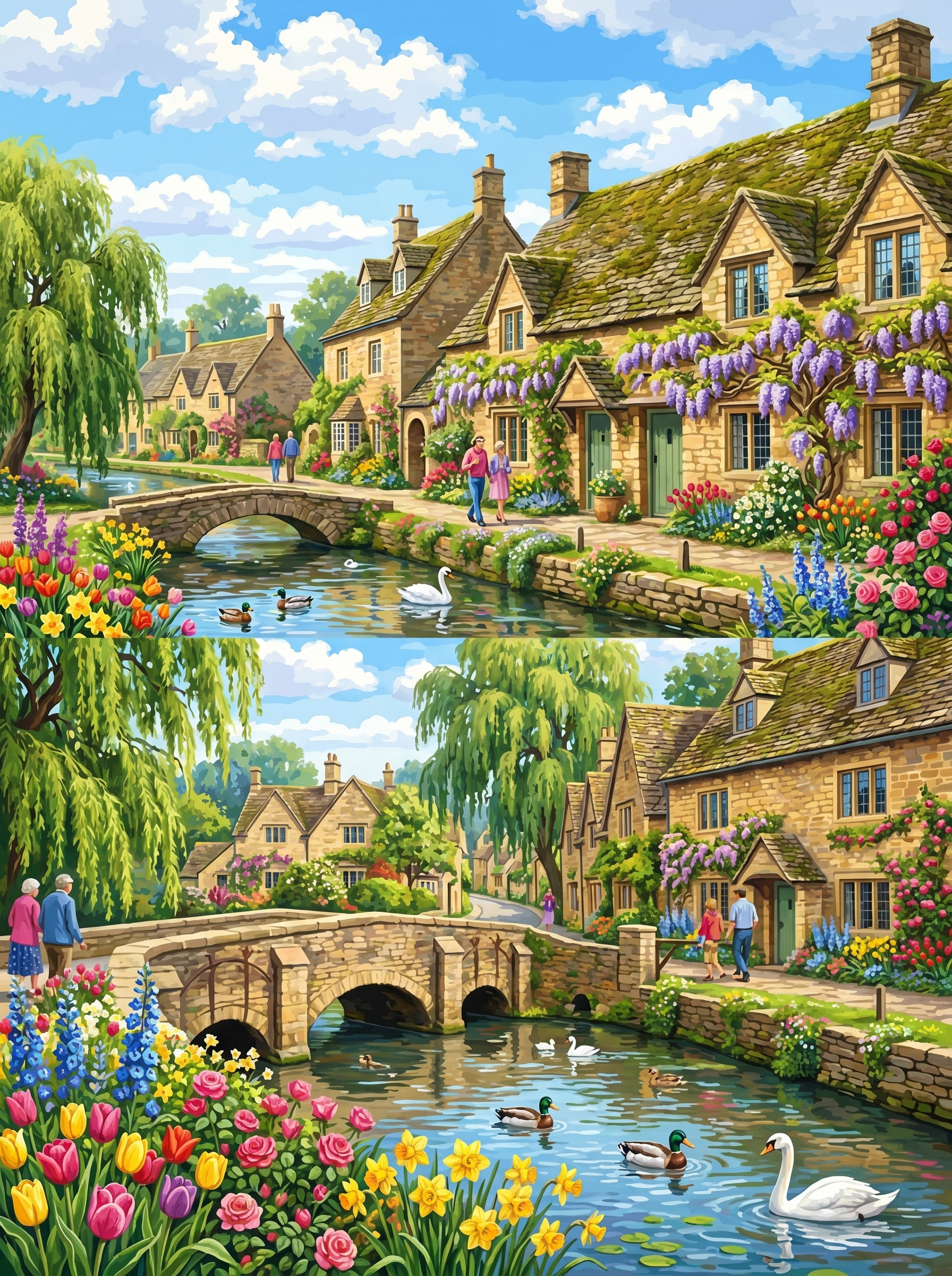 Bibury Cotswolds (150 Color Diamond Painting)