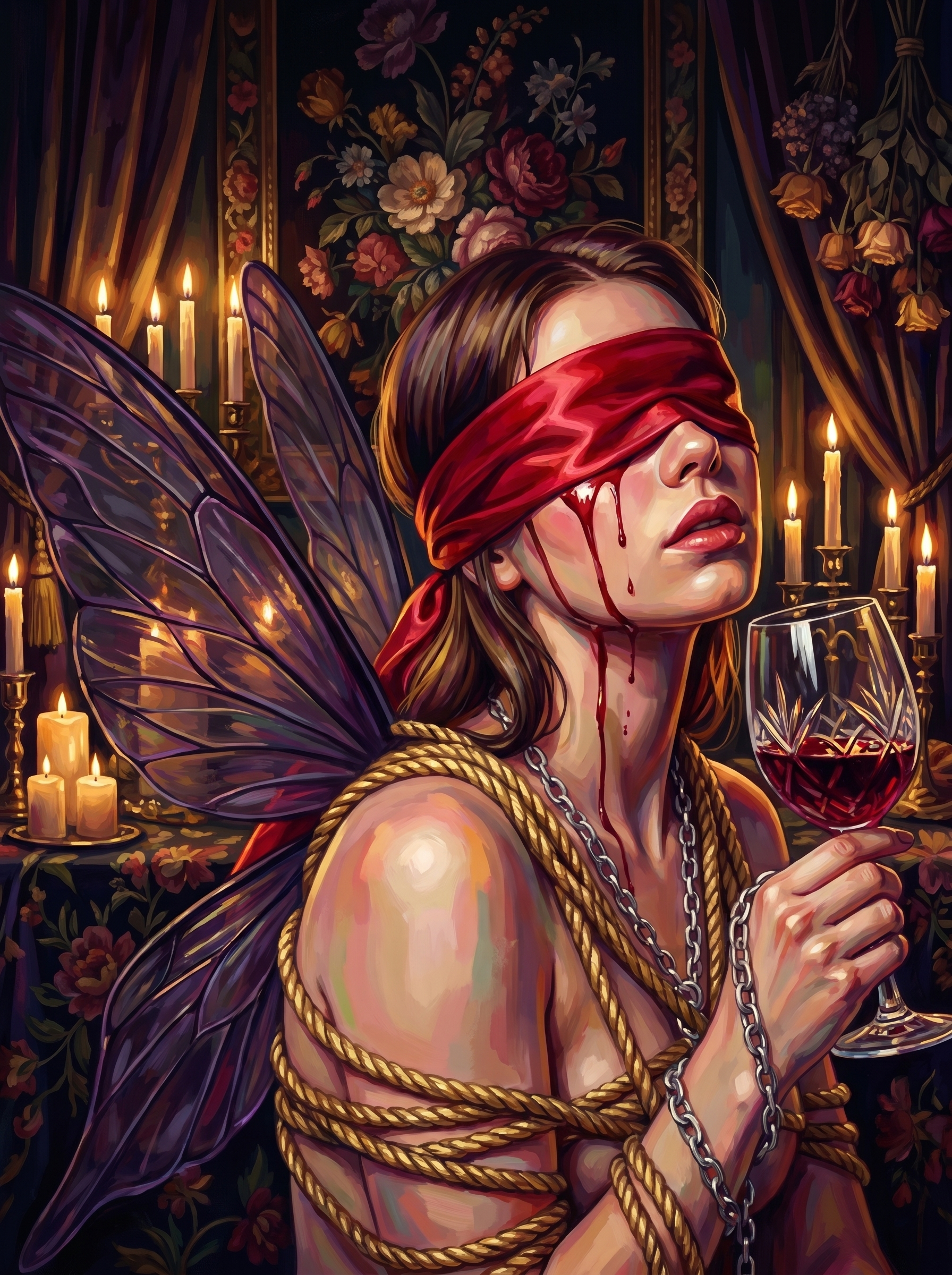 Blindfolded Fairy Wine Glass (150 Color Diamond Painting)