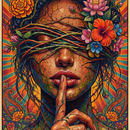 Blindfolded Silence Woman (150 Color Diamond Painting)