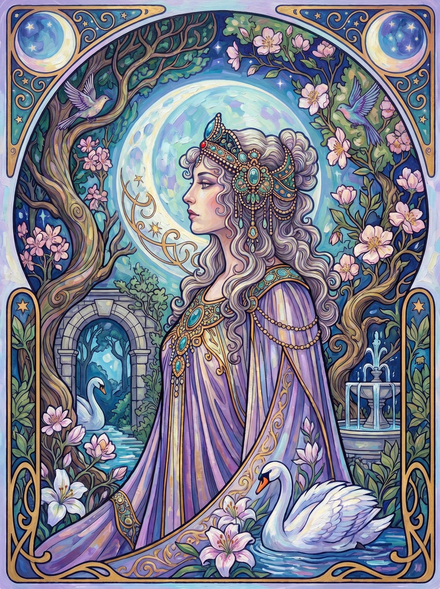 Blossom Swan Moon Maiden (80 Colors)