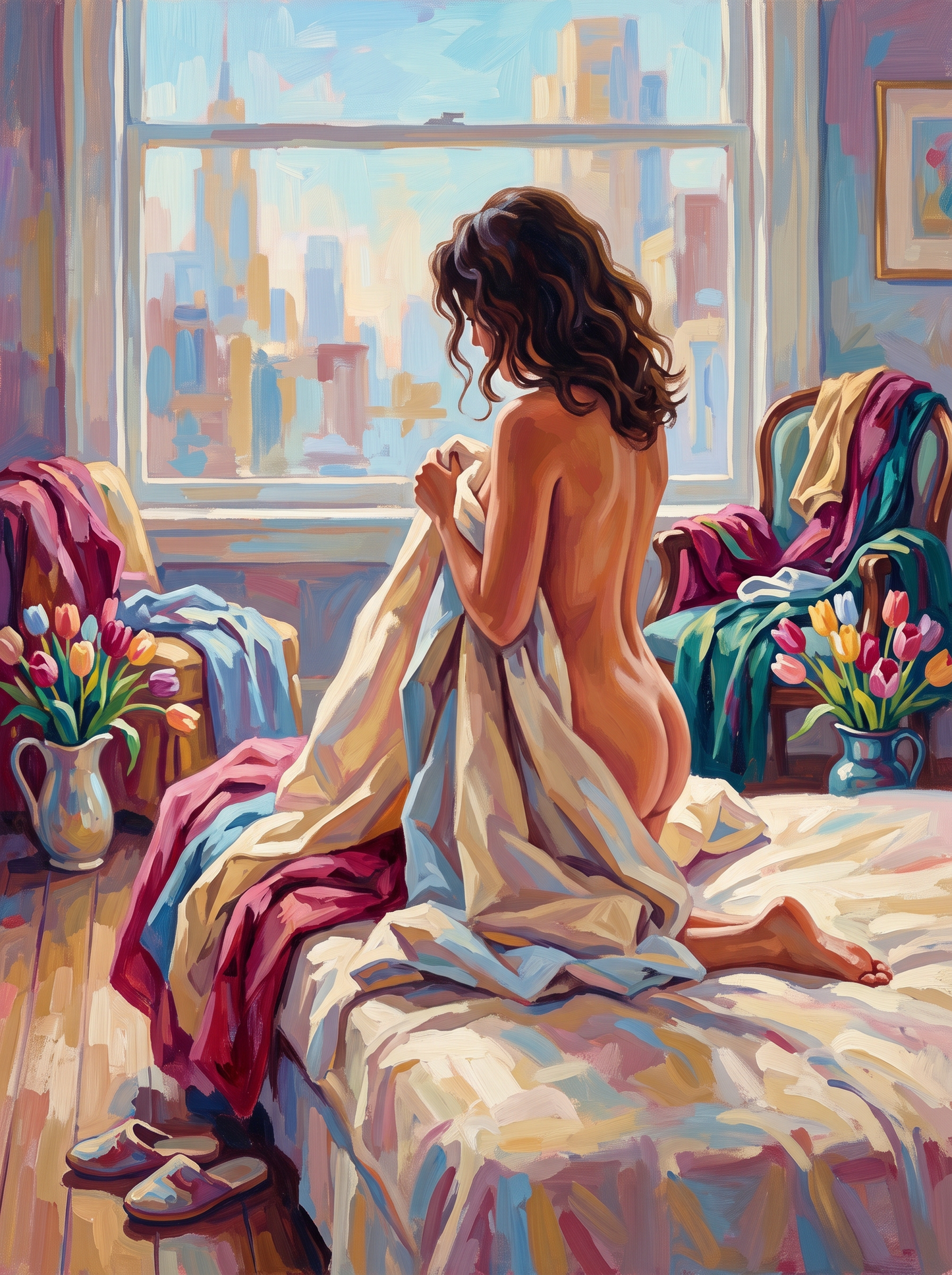 Blue Morning Bedmaking